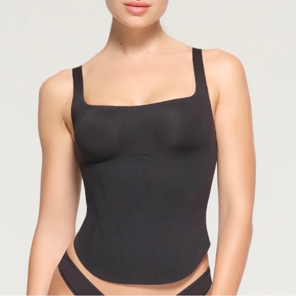 SKIMS Black Sculpting Square-Neck Tank